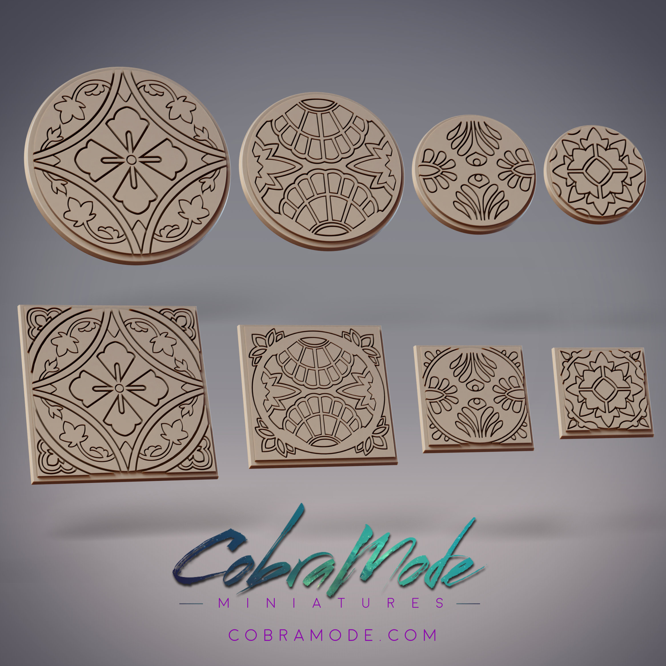 Leafy Azulej Base Pack (8pcs) - Round and Square Versions